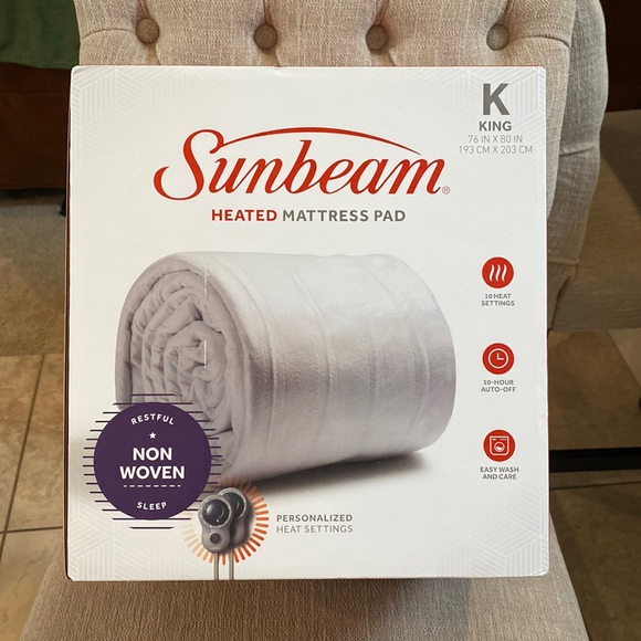 SUNBEAM NEW in Box King-size Heated Mattress Pad Dual Zone Controls - Picture 1 of 13